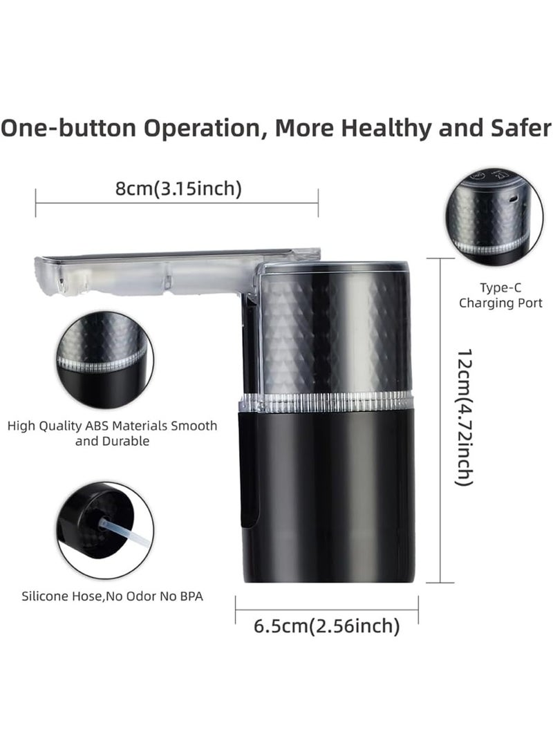 مضخة موزع المياه التلقائية مع الإضاءة بقيادة,مضخة الشرب الكهربائية العالمية 2-5 غالون مع 3 إعداد,نوع-C شحن مضخة زجاجة محمولة للمنزل,المطبخ,المكتب,التخييم (الأسود) - Image 3